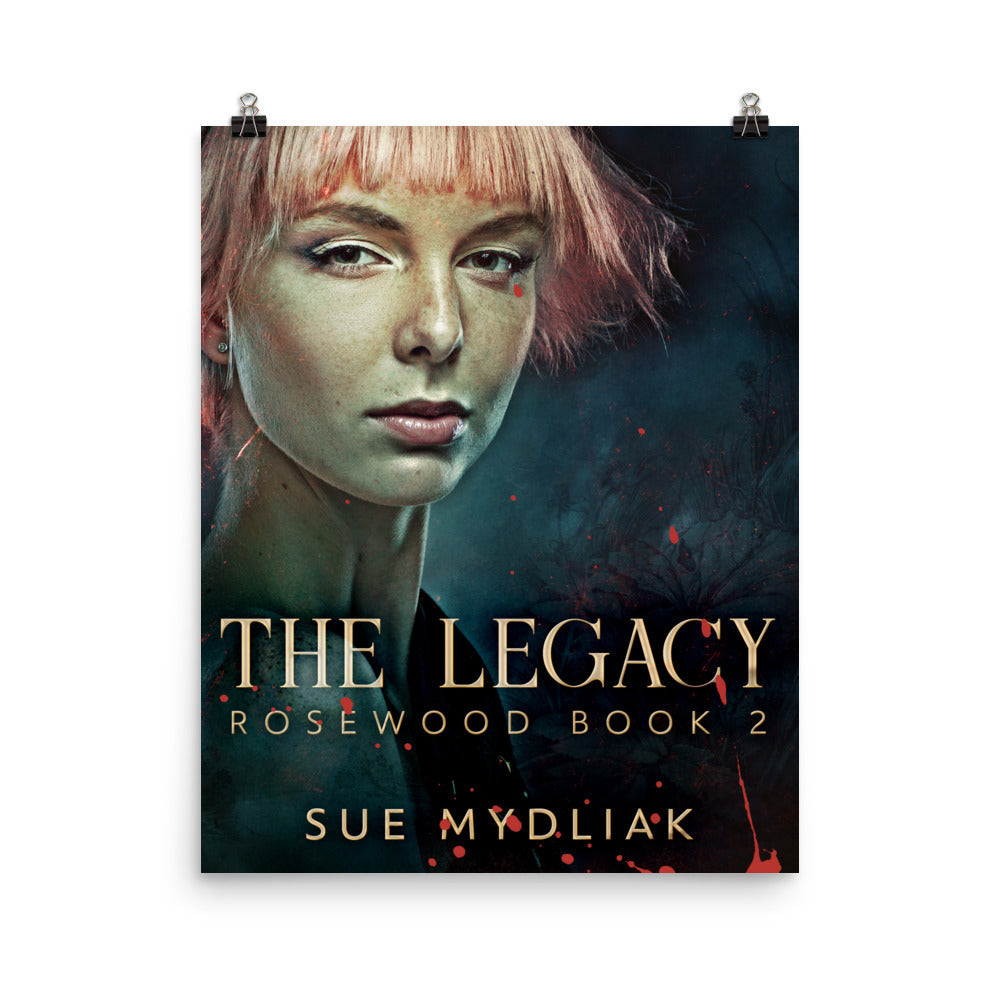 poster with cover art from Sue Mydliak's book The Legacy