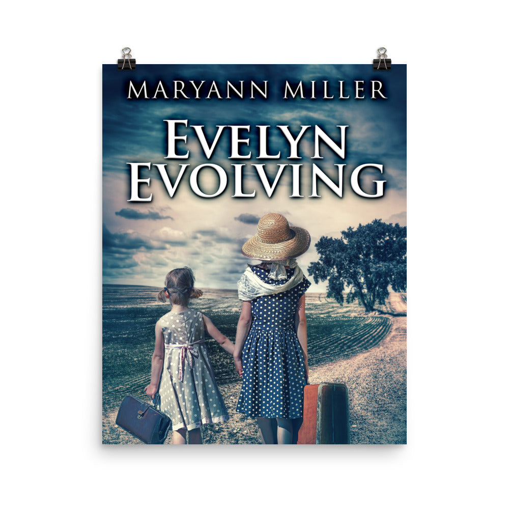 poster with cover art from Maryann Miller's book Evelyn Evolving
