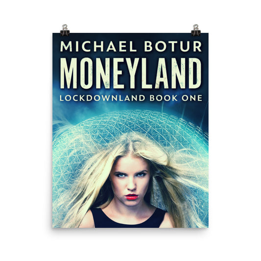 poster with cover art from Michael Botur's book Moneyland