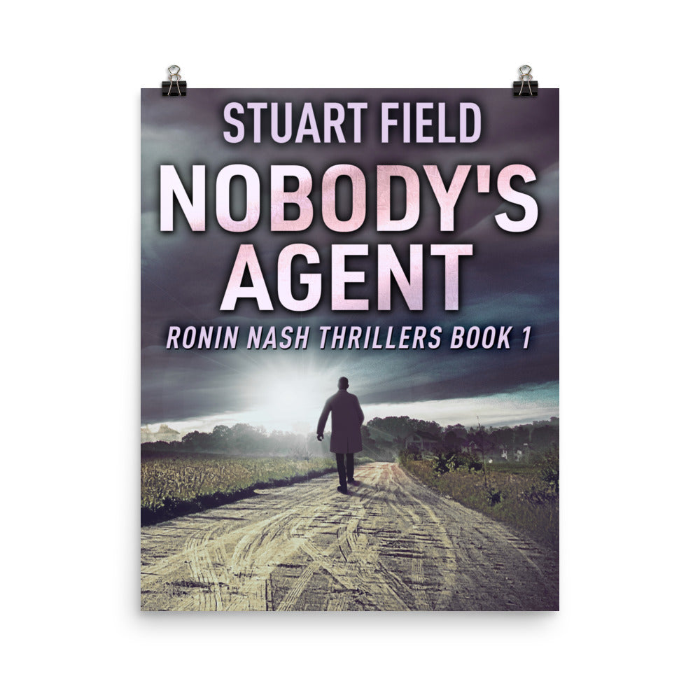 poster with cover art from Stuart Field's book Nobody's Agent