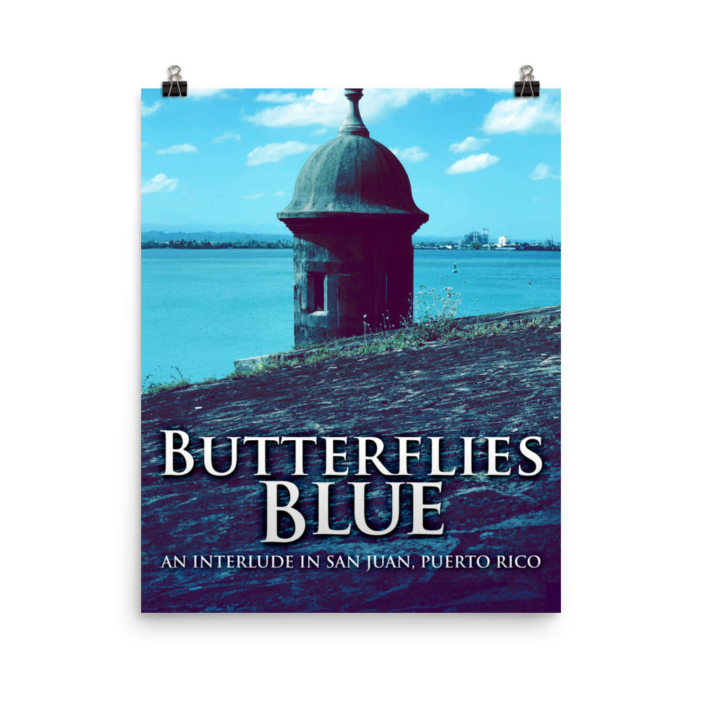 poster with cover art from Daniel Maldonado's book Butterflies Blue