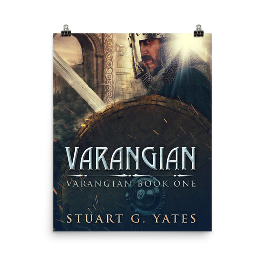 poster with cover art from Stuart G. Yates's book Varangian