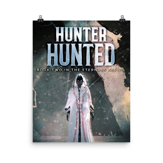 poster with cover art from Richard M. Ankers's book Hunter Hunted