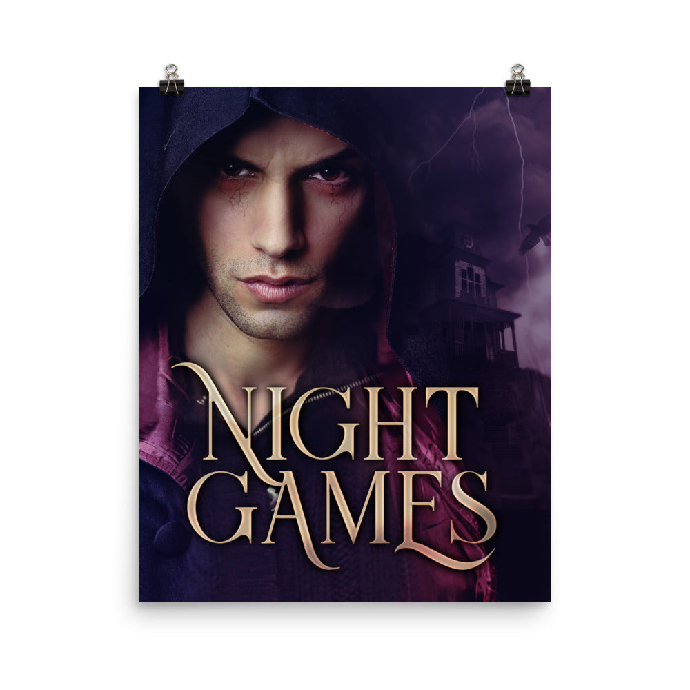 poster with cover art from Sue Mydliak's book Night Games
