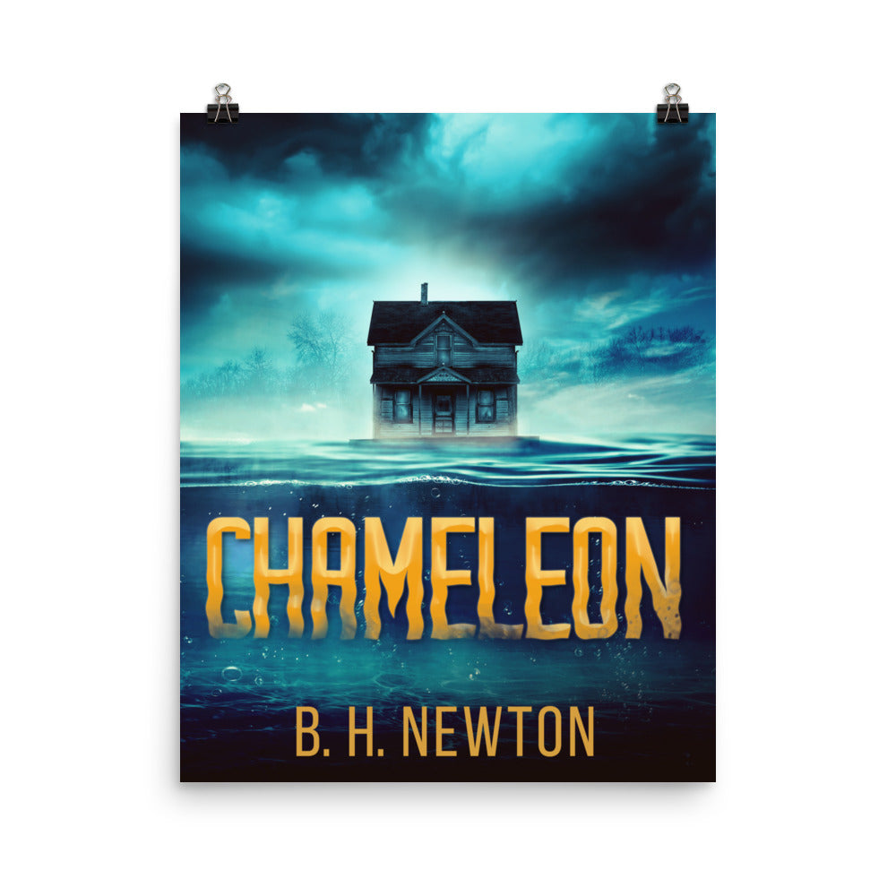 poster with cover art from B.H. Newton's book Chameleon