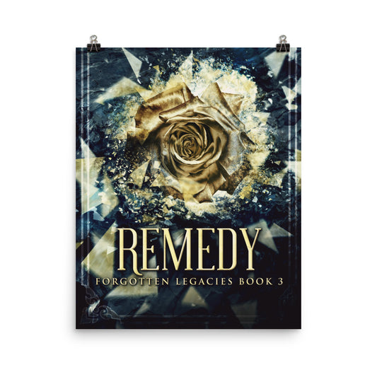 poster with cover art from KJ Simmill's book Remedy
