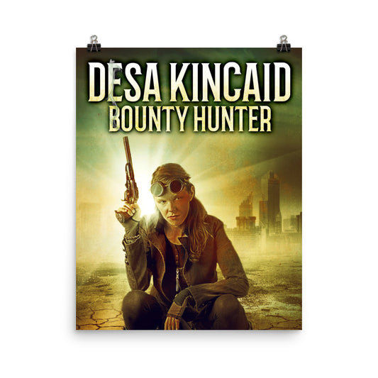 poster with cover art from R.S. Penney's book Desa Kincaid - Bounty Hunter