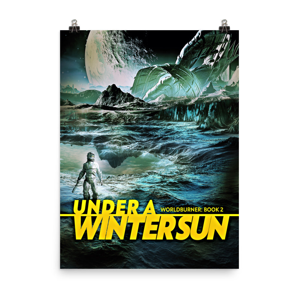 poster with cover art from Johan M. Dahlgren's book Under A Winter Sun