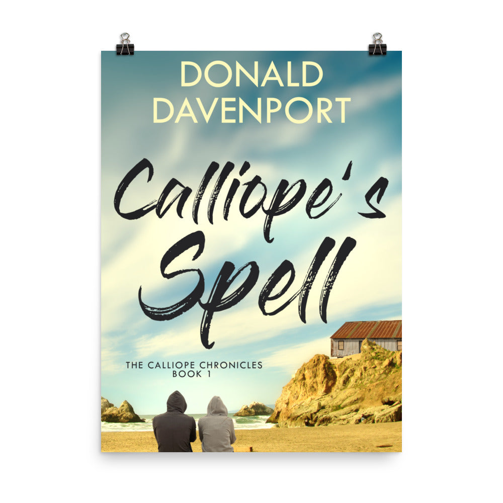 poster with cover art from Donald Davenport's book Calliope's Spell