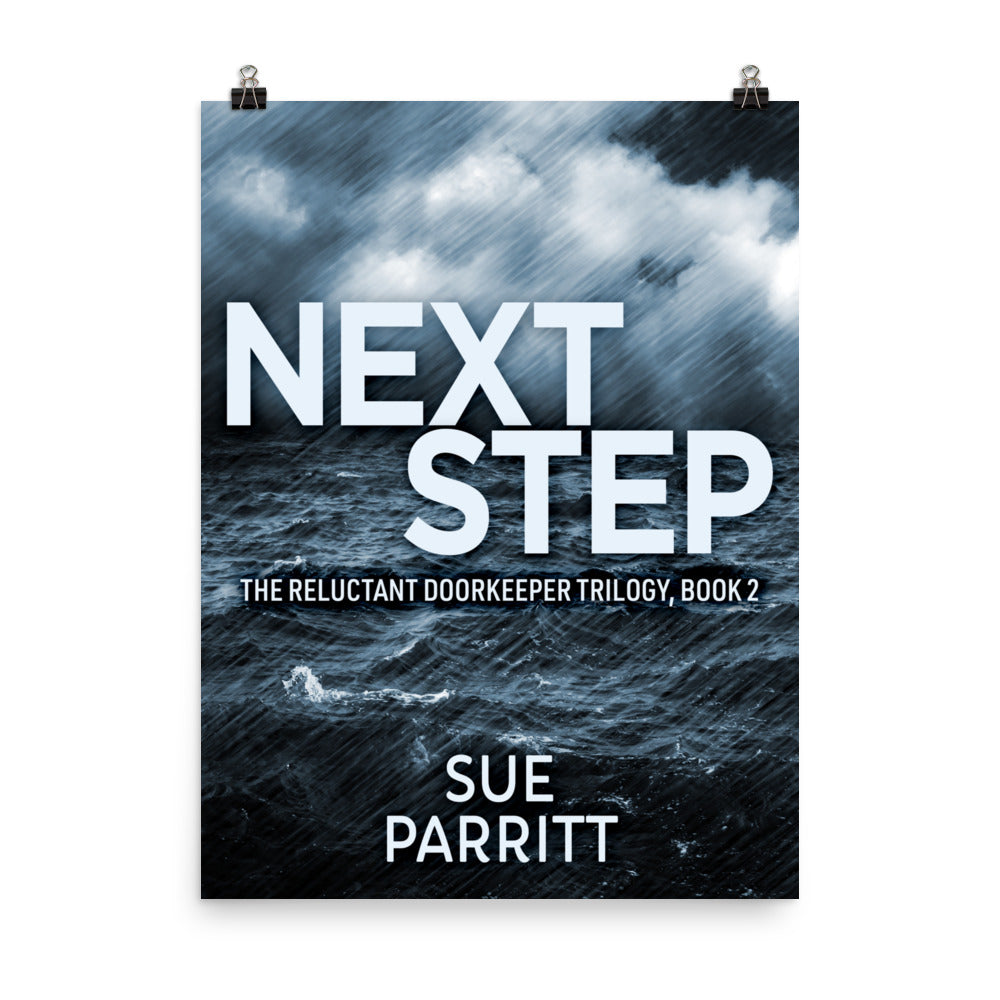 poster with cover art from Sue Parritt's book Next Step