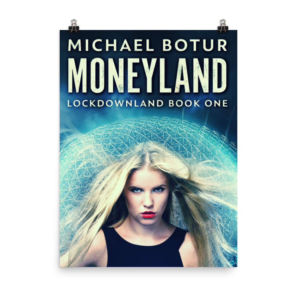 poster with cover art from Michael Botur's book Moneyland