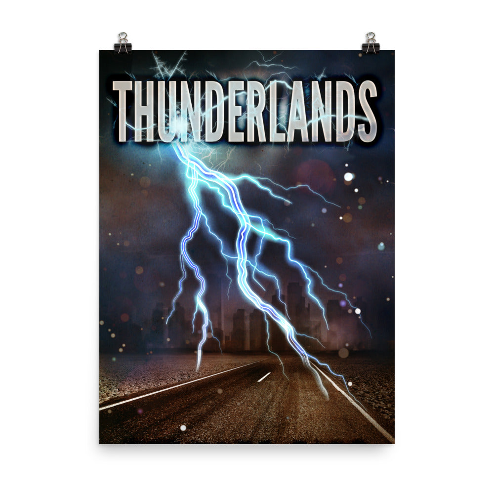 poster with cover art from Stewart Bint's book Thunderlands