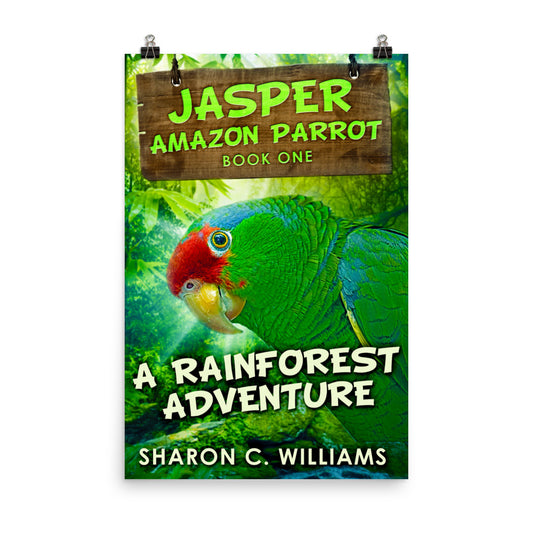 aposter with cover art from Sharon C. Williams's book A Rainforest Adventure