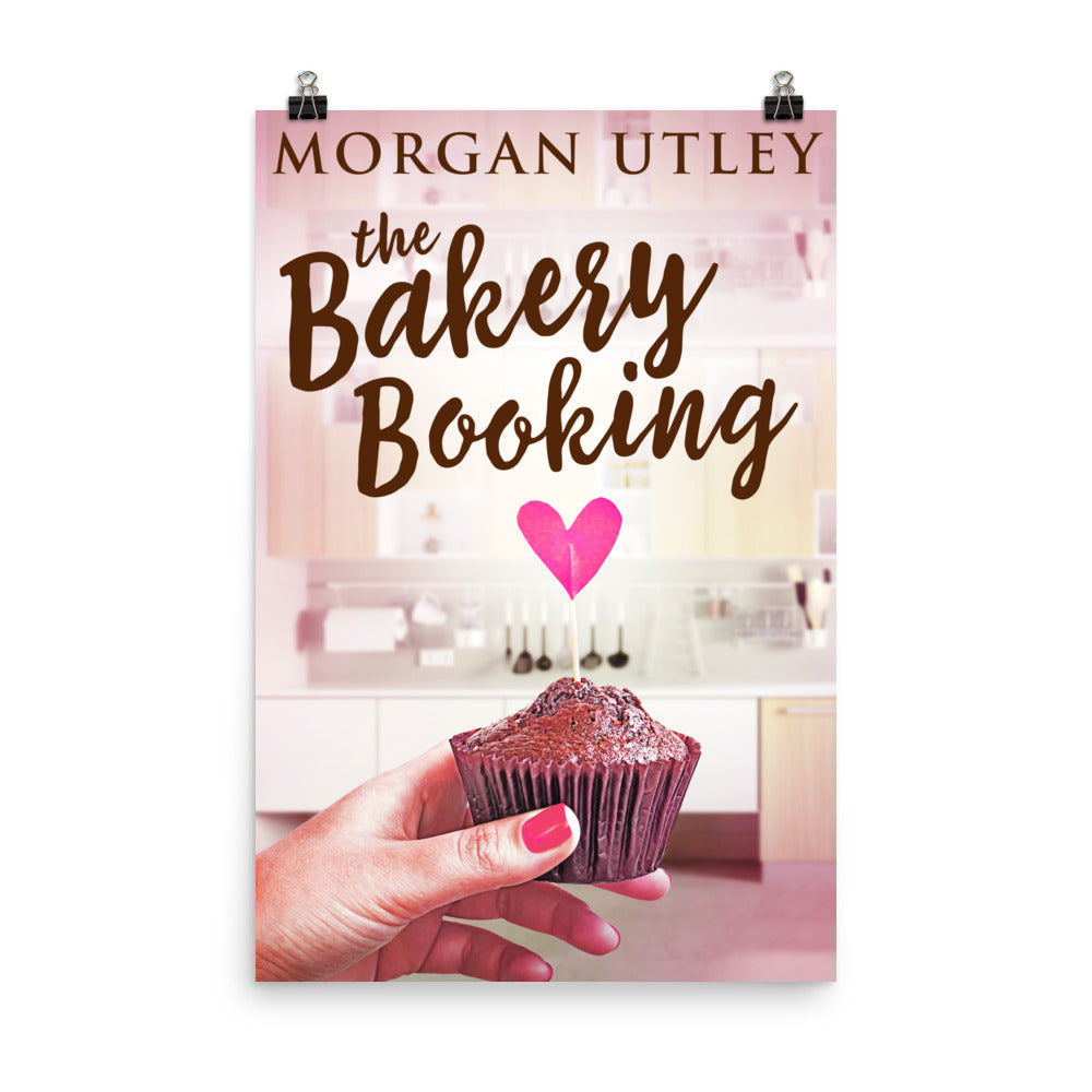 poster with cover art from Morgan Utley's book The Bakery Booking