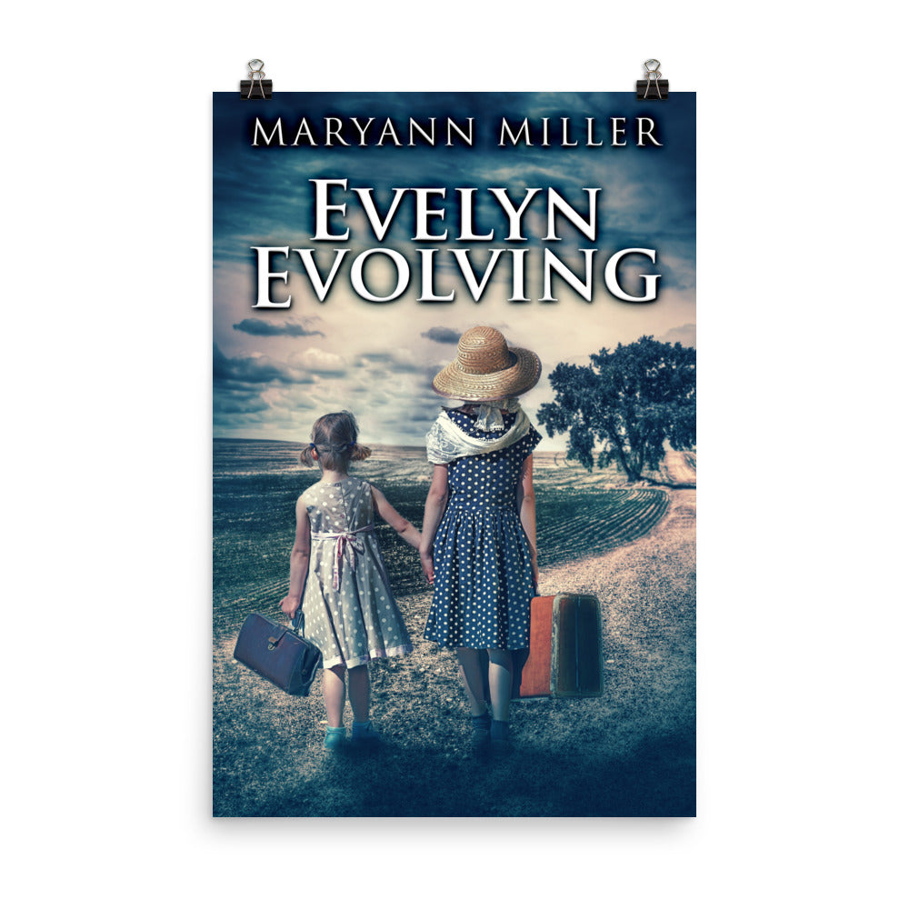 poster with cover art from Maryann Miller's book Evelyn Evolving