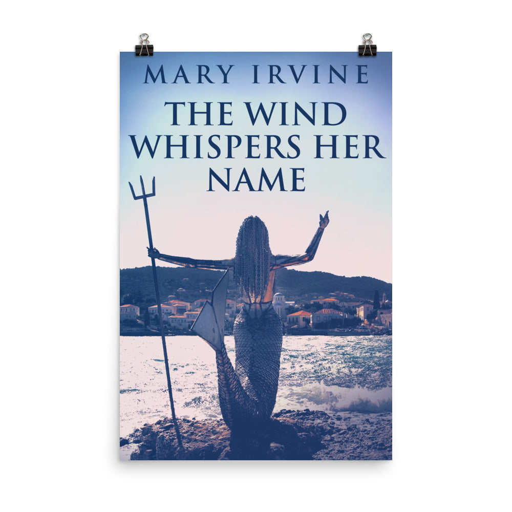 poster with cover art from Mary Irvine's book The Wind Whispers Her Name