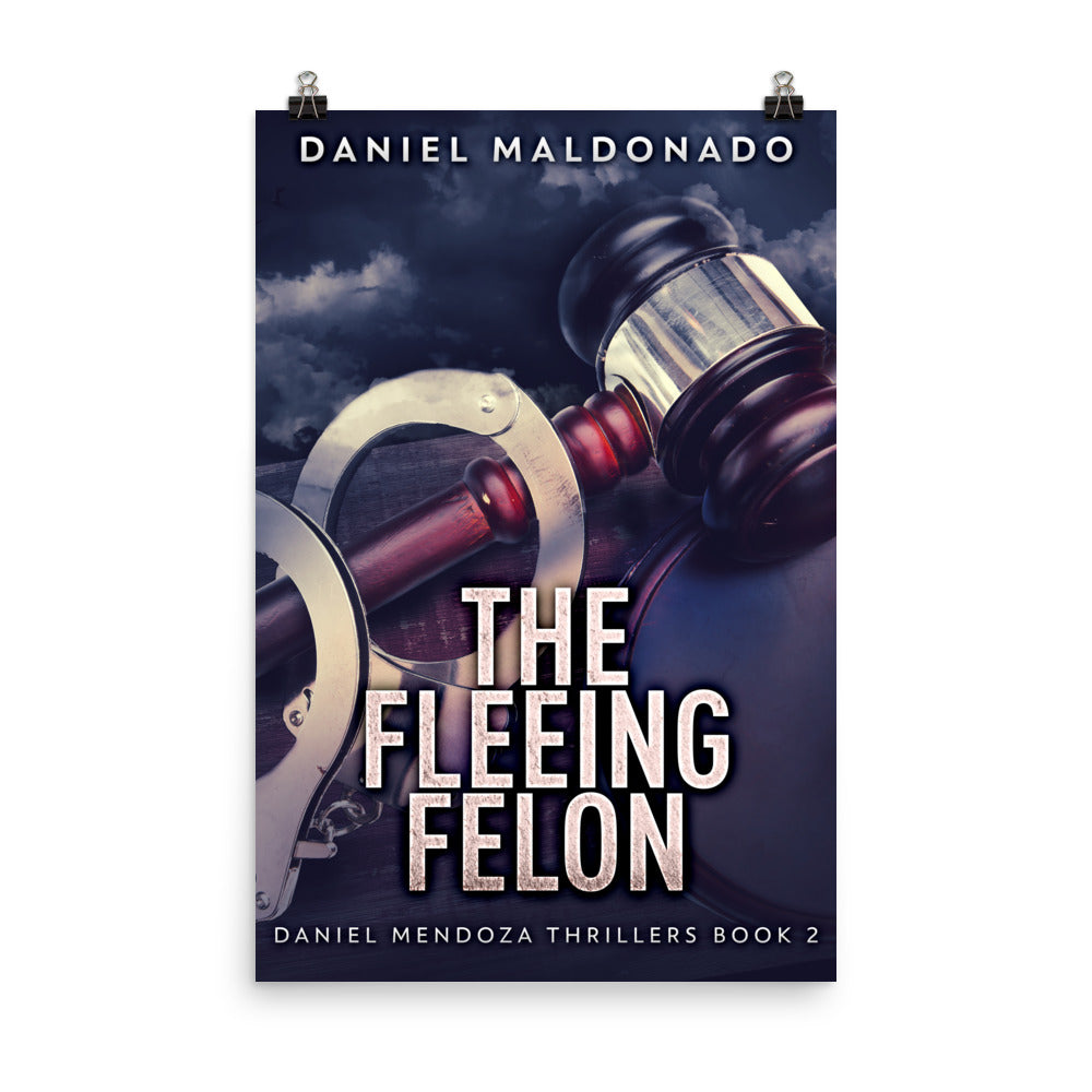 poster with cover art from Daniel Maldonado's book The Fleeing Felon