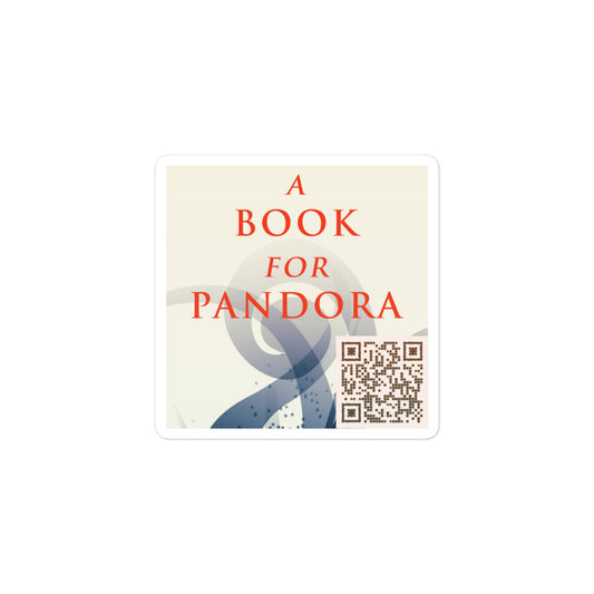 sticker with cover art from Kathryn Rossati's book A Book For Pandora