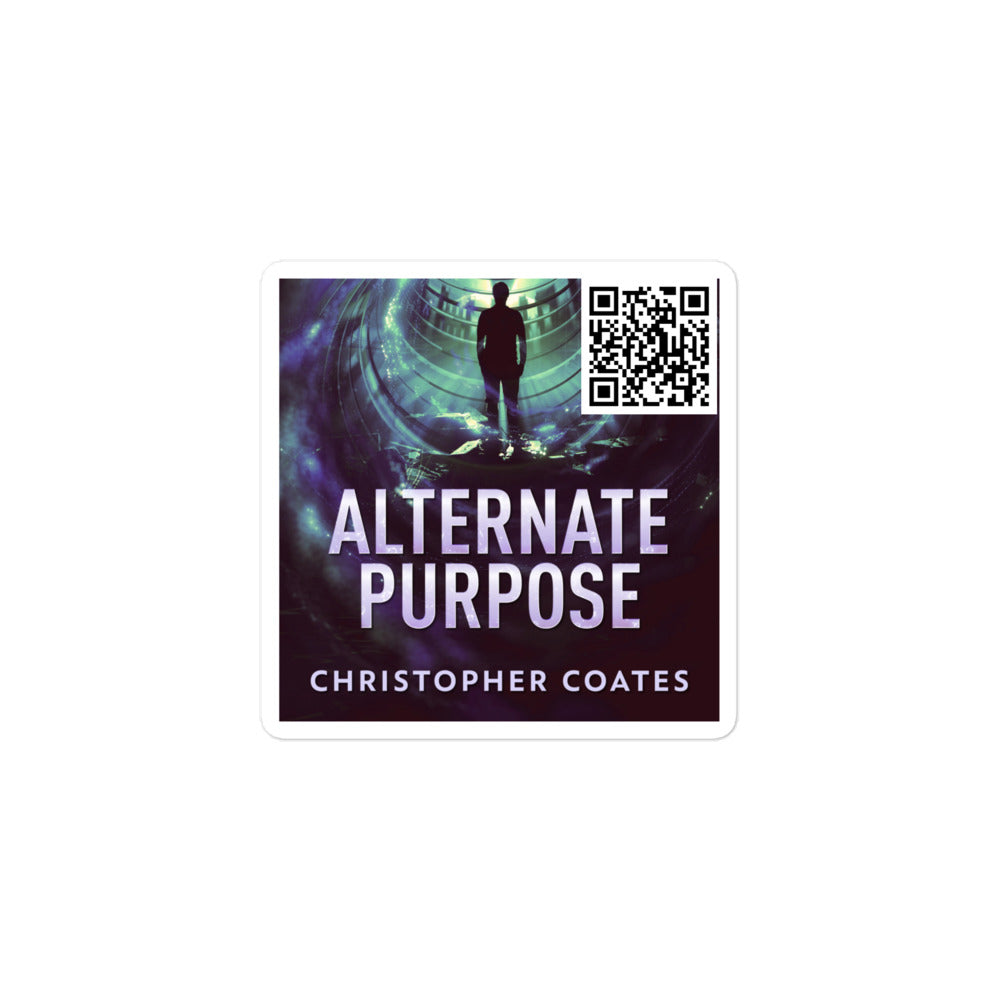 sticker with cover art from Christopher Coates’s book Alternate Purpose