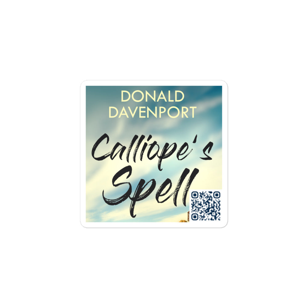 sticker with cover art from Donald Davenport’s book Calliope's Spell