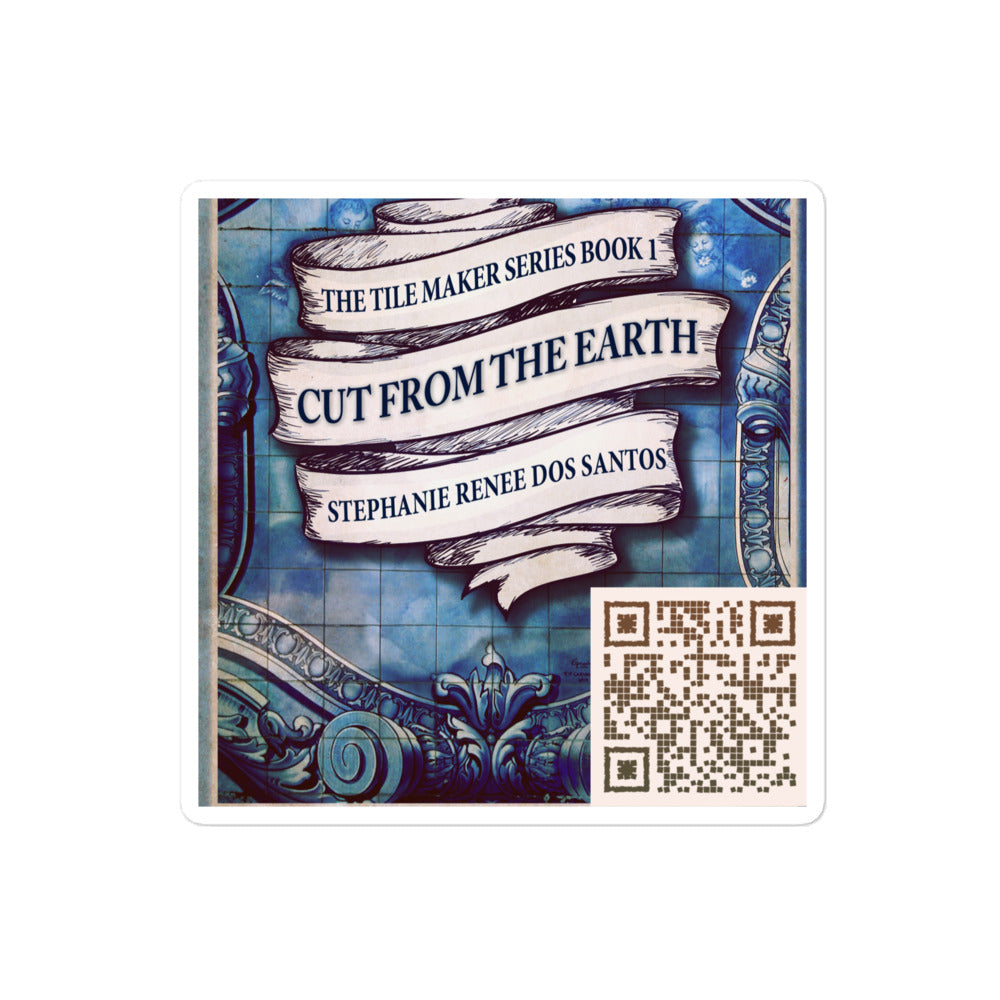 stickers with cover of Stephanie Renee Dos Santos's book Cut From The Earth