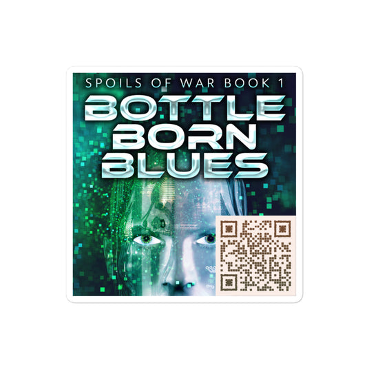 sticker with cover of Conor H. Carton's book Bottle Born Blues
