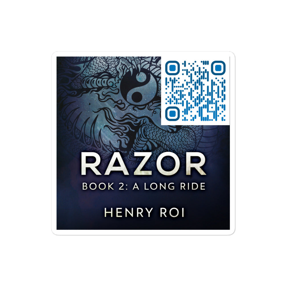 sticker with cover art from Henry Roi's book A Long Ride