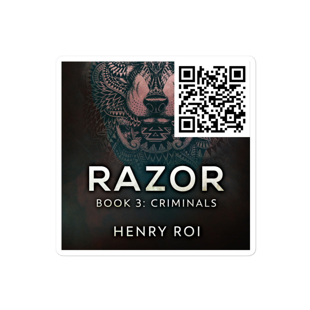 sticker with cover art from Henry Roi's book Criminals