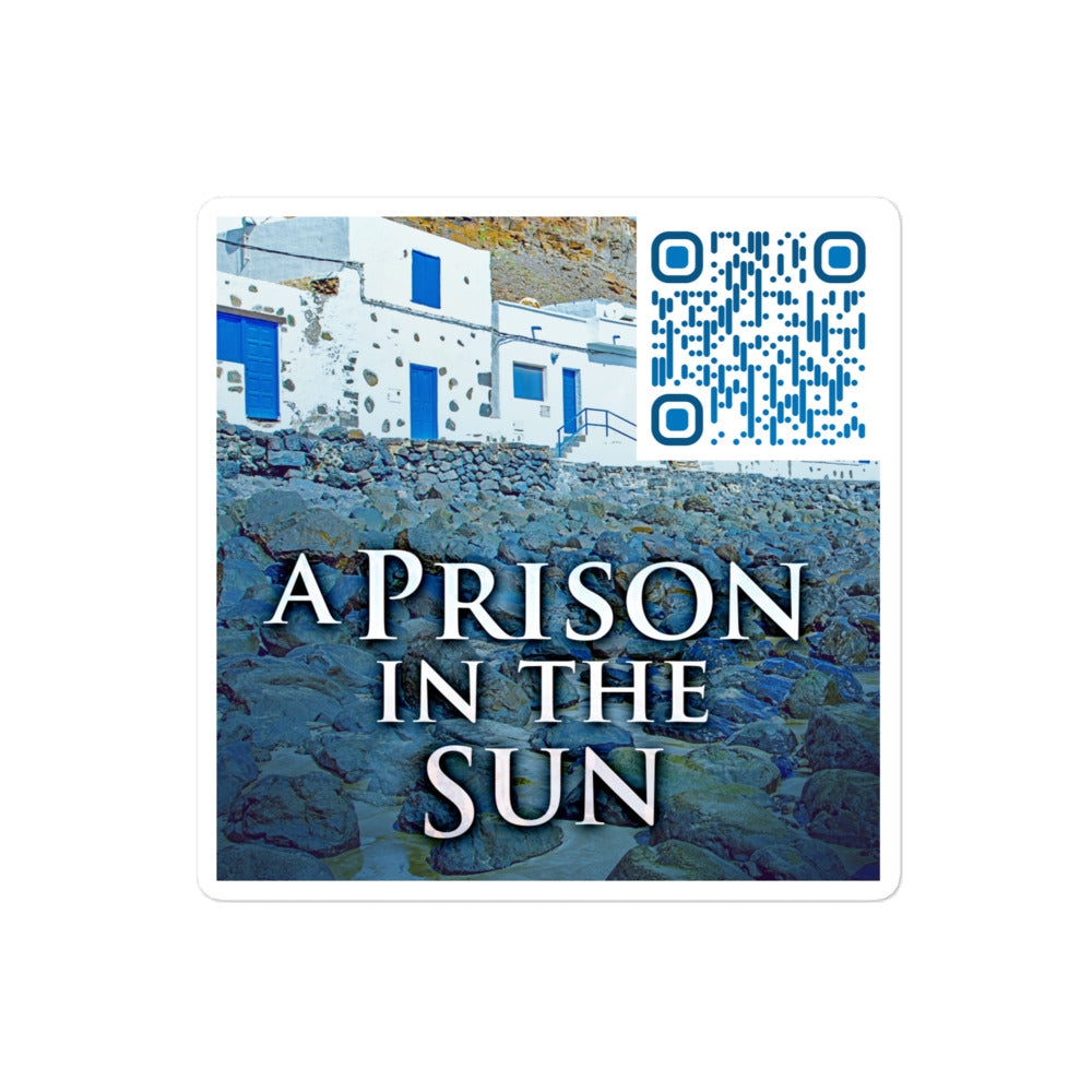 sticker with cover art from Isobel Blackthorn's book A Prison In The Sun