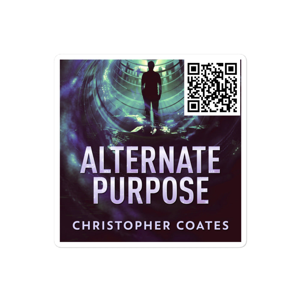 sticker with cover art from Christopher Coates’s book Alternate Purpose