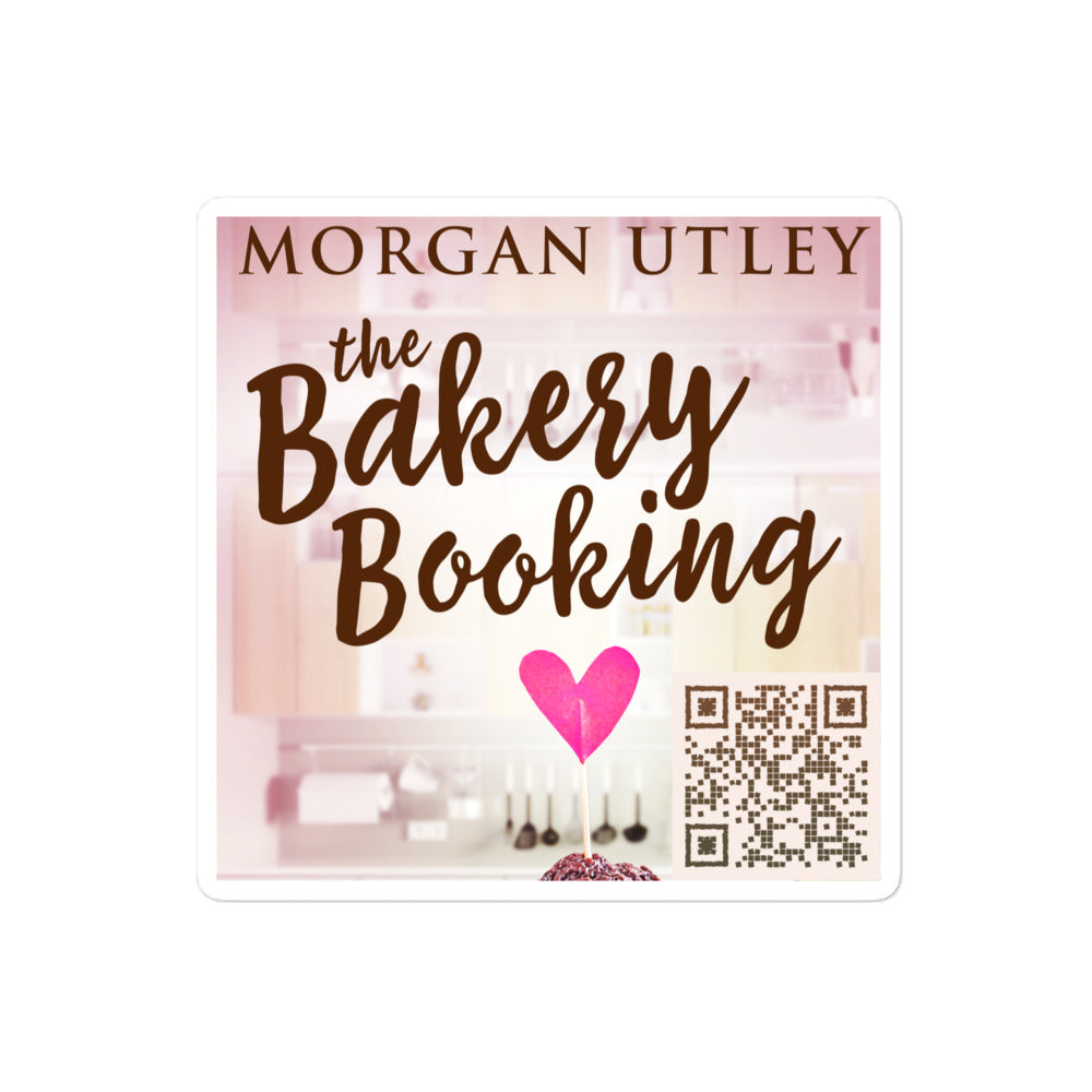 sticker with cover art from Morgan Utley’s book The Bakery Booking