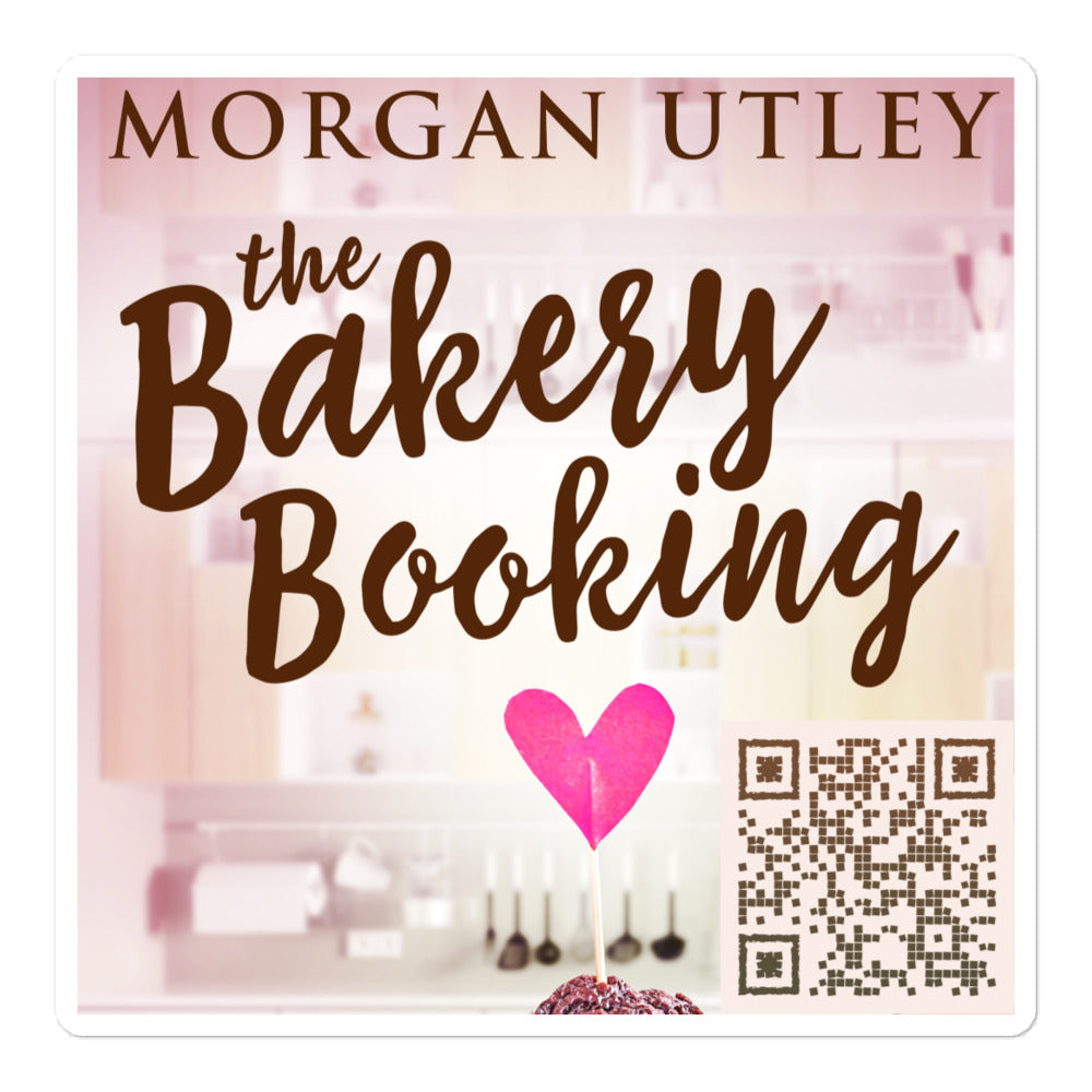 sticker with cover art from Morgan Utley’s book The Bakery Booking
